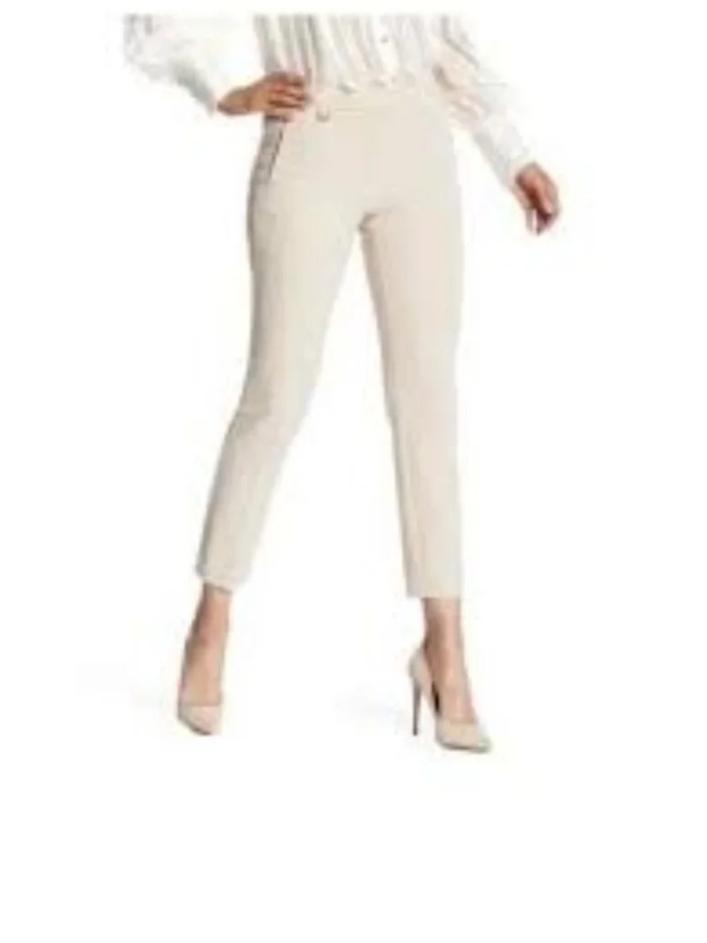 Adrianna Papell Tailored Strech Cropped Ankle Pants in Cream 16